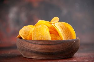 Exemplo de aplicação de aroma para snacks de batata