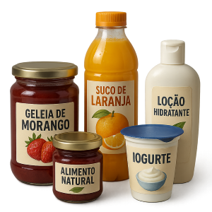 Exemplo de aplicação de rótulos adesivos