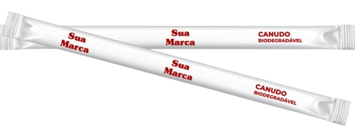 Canudo biodegradável personalizado